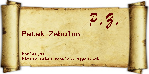 Patak Zebulon névjegykártya